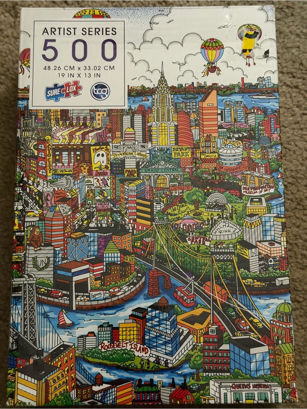 TCG Toys Artist Series 500-Piece Jigsaw Puzzle, New York Cityscape, like new